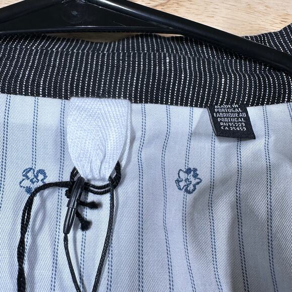 Ted Baker NWT Maver Fine Striped Linen Double Breasted Blazer Size 4 Large Gray - Picture 4 of 11